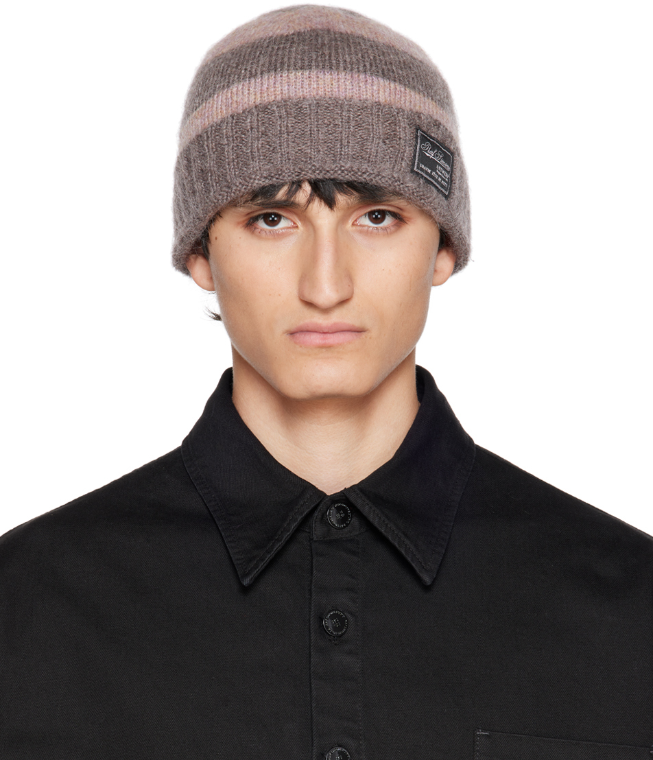 Raf Simons Pink & Brown Patch Beanie Raf Simons