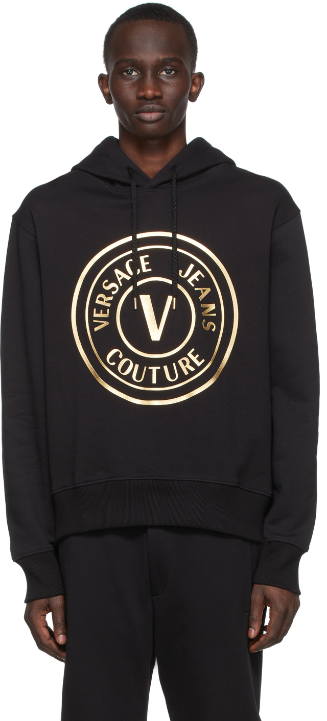 Versace Jeans Couture Black V-Emblem Hoodie Versace
