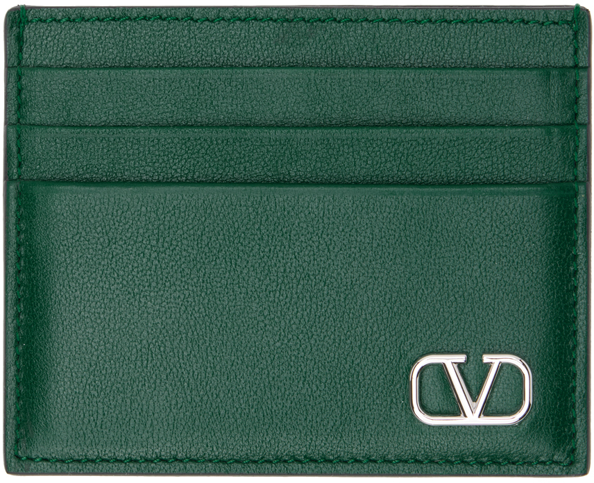 Valentino Garavani Green Mini VLogo Card Holder Valentino Garavani