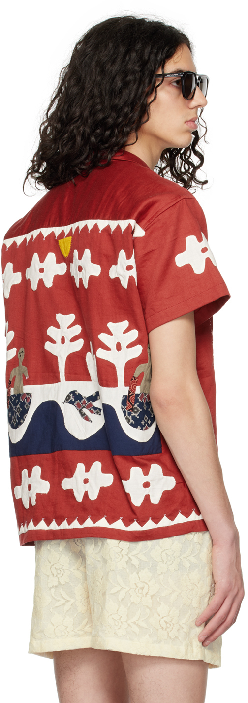 HARAGO Red Appliqué Shirt