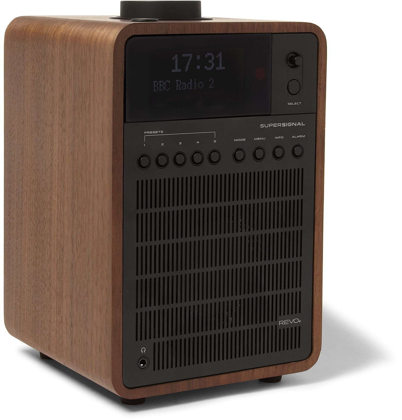 Revo - SuperSignal Walnut and Aluminium Digital Radio - Brown Revo