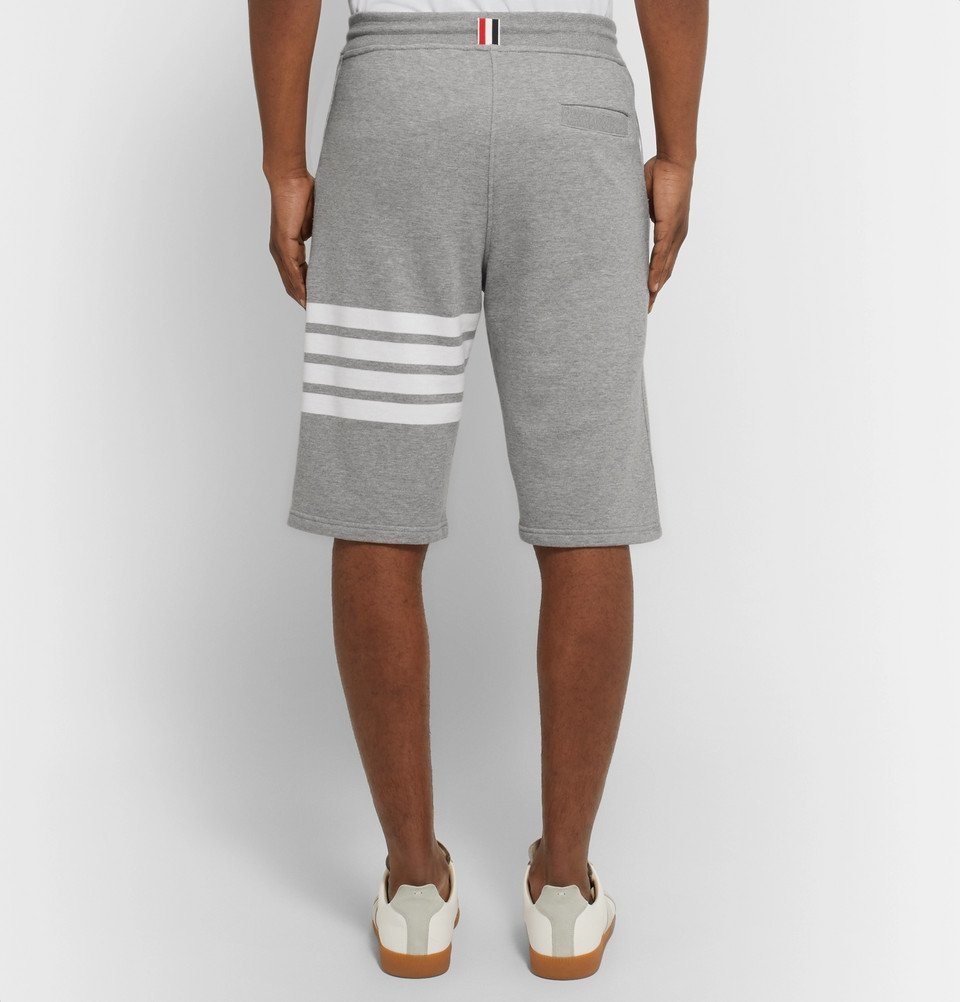 Thom Browne Striped Loopback CottonJersey Shorts Men Gray Thom