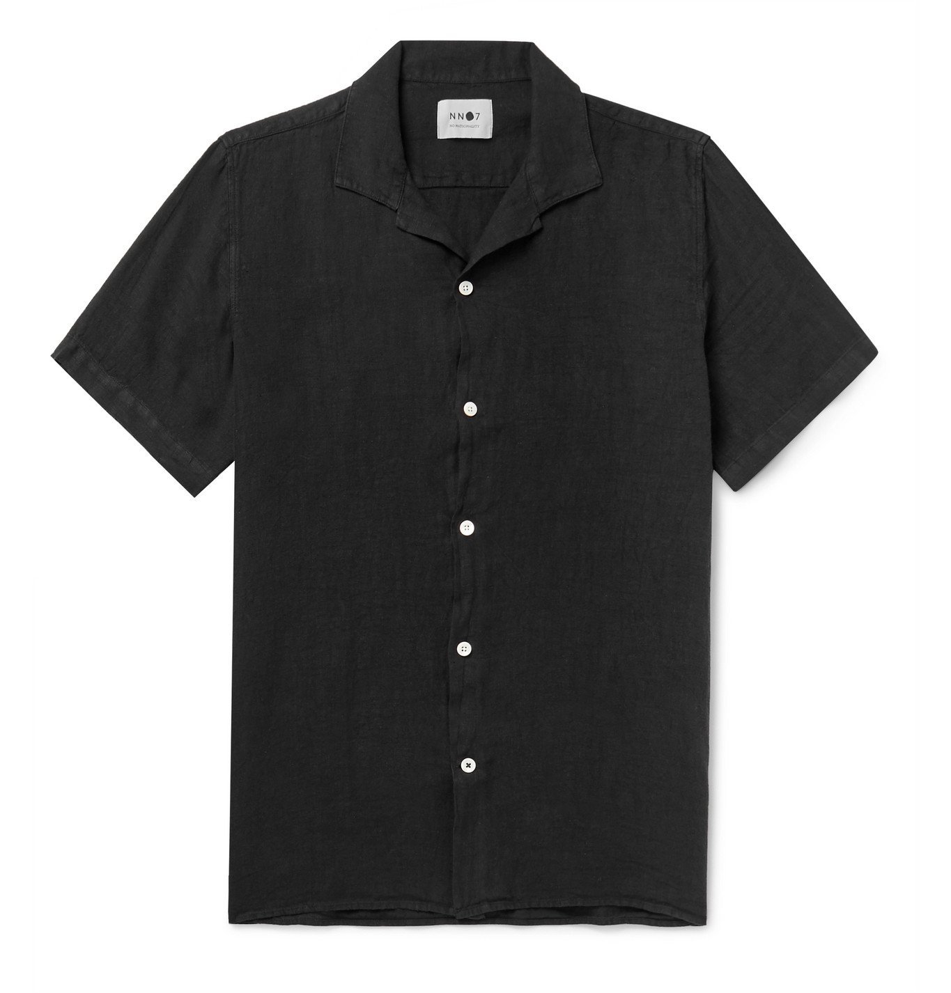 NN07 Miyagi CampCollar Linen Shirt Black NN07