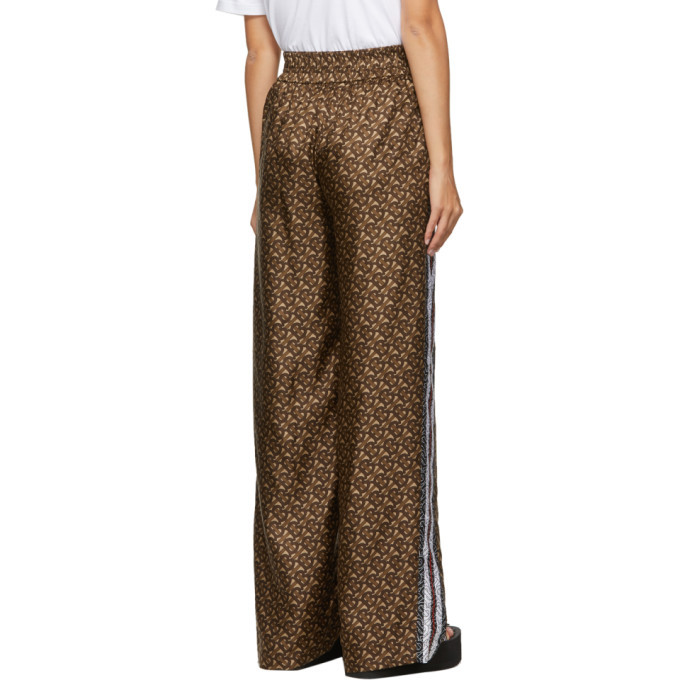 Burberry Brown Silk Seighford Monogram Trousers Burberry