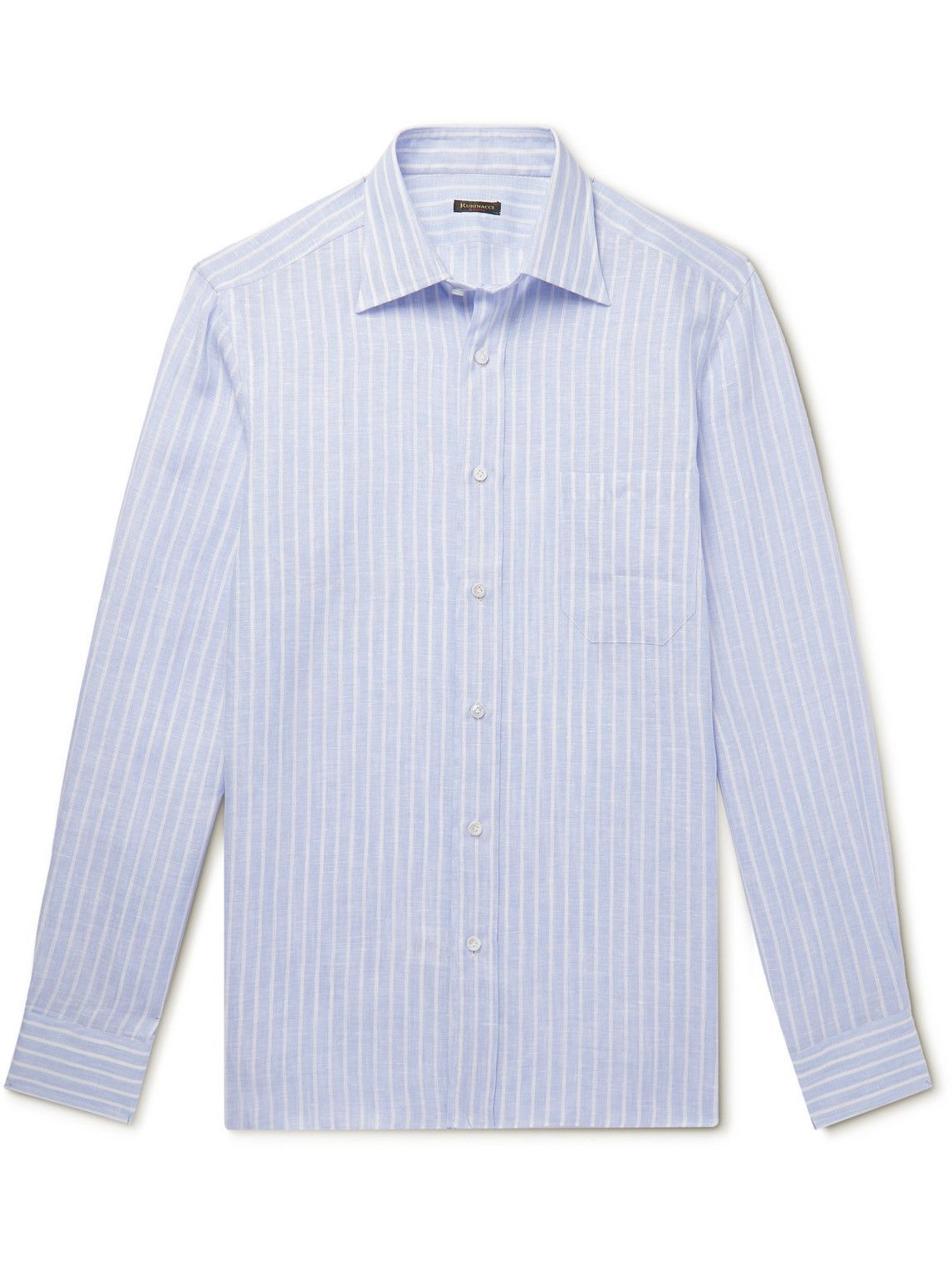 Rubinacci - Striped Linen Shirt - Blue Rubinacci