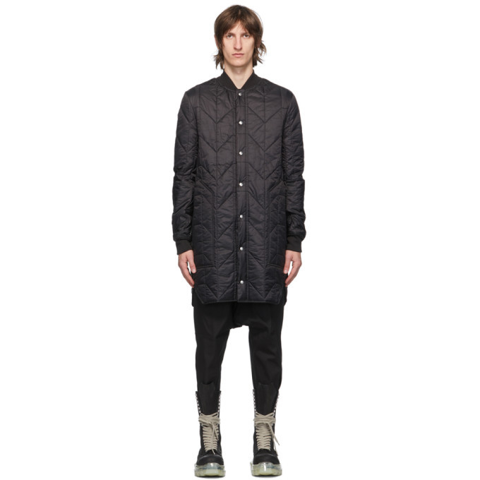 Rick Owens Black Quilted Liner Coat Rick Owens