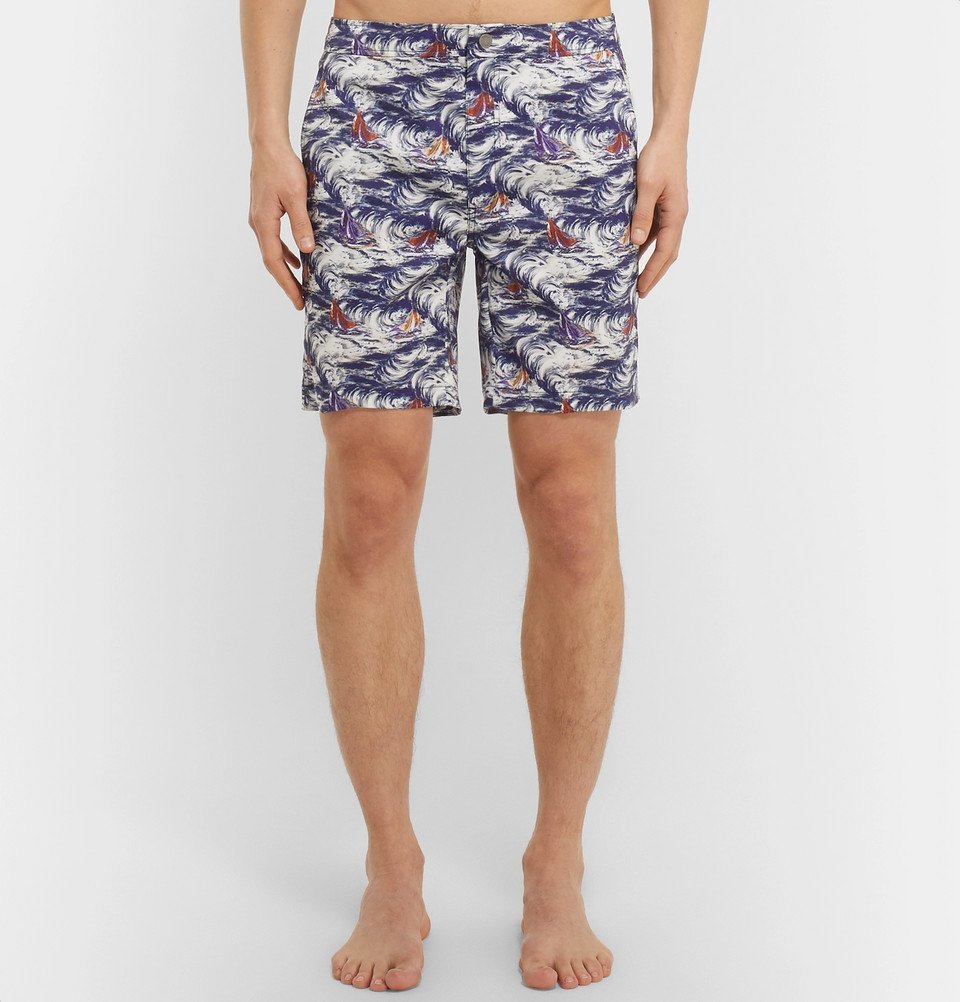 Onia - Calder Long-Length Printed Swim Shorts - Men - Blue Onia