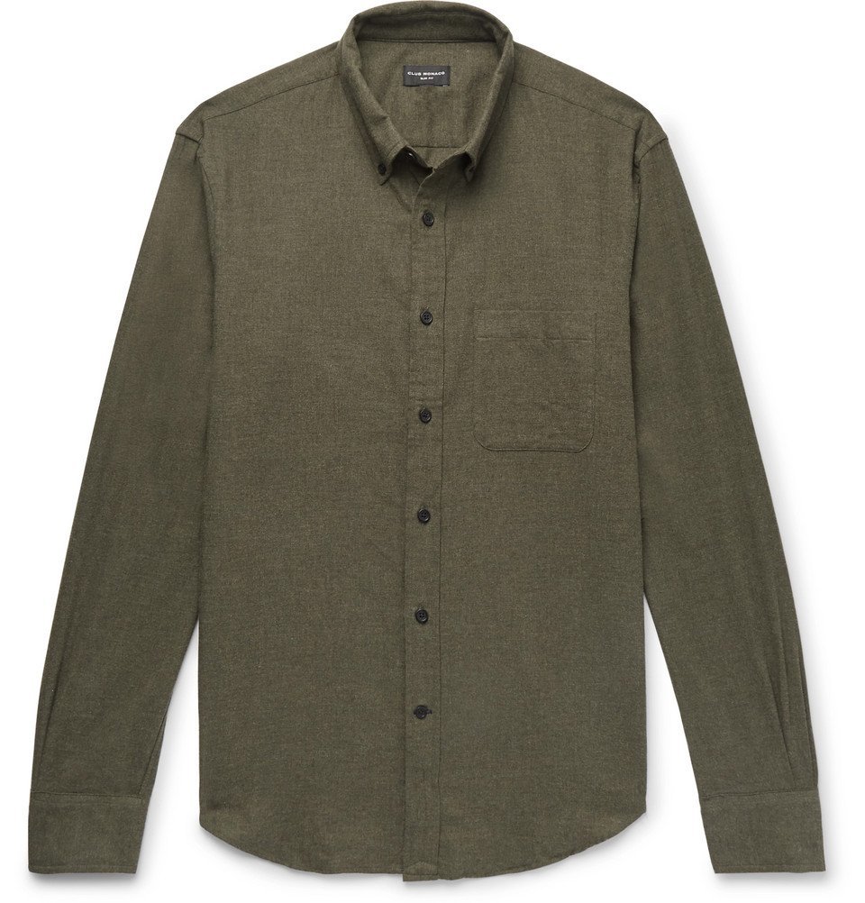 Slim-Fit Button-Down Collar Cotton 