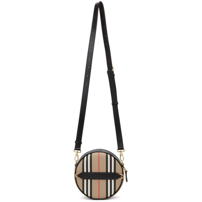 Burberry Beige E-Canvas Icon Stripe Louise Bag Burberry