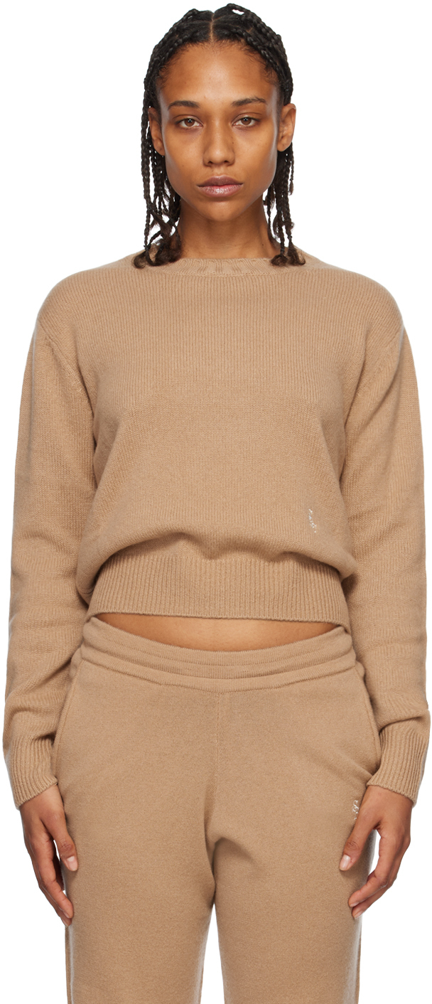 Sporty & Rich Tan Embroidered Sweater Sporty & Rich