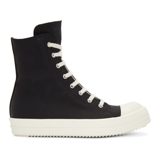 Rick Owens Drkshdw Black and White High-Top Sneakers Rick Owens Drkshdw