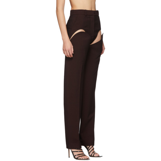 Y/Project Burgundy Cut-Out Trousers Y 