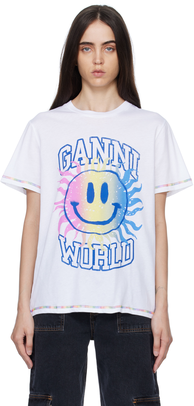 Photo: GANNI White Smiley T-Shirt