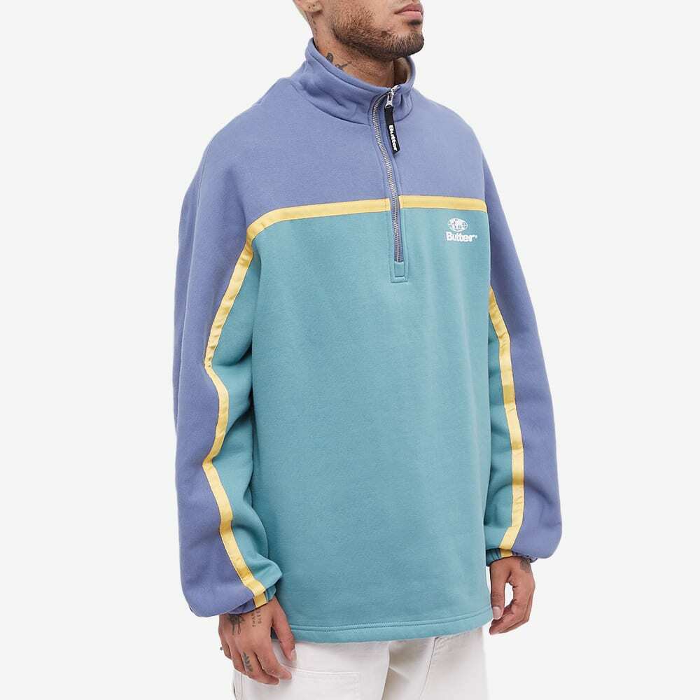 Butter Goods Men's Northcliffe 1/4 Zip Sweat in Denim/Sage Butter Goods