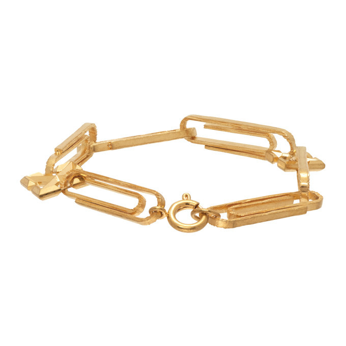 off white paperclip bracelet gold