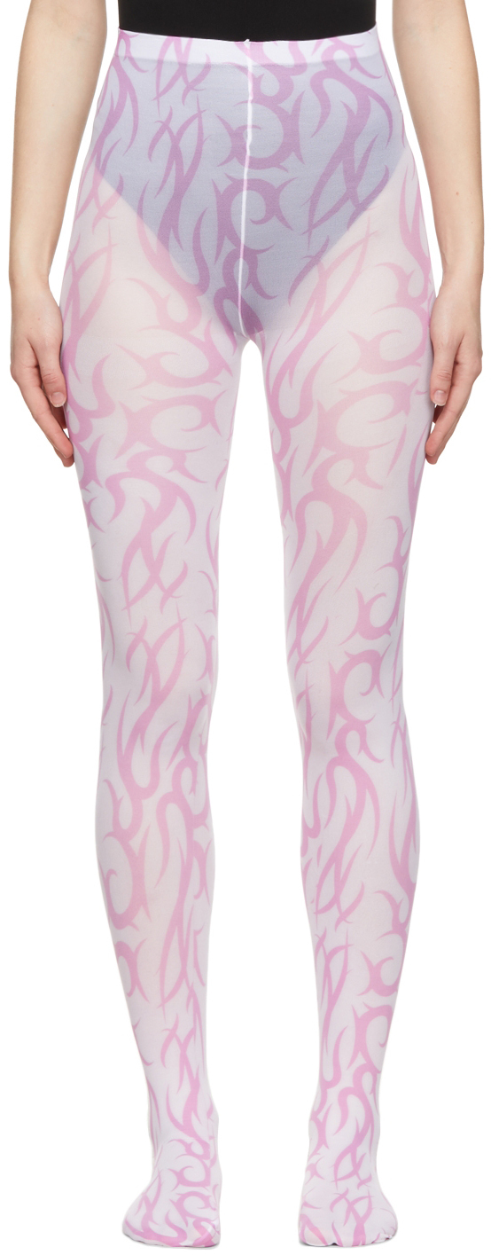 Over Tattoo Print Tights Ashley Williams