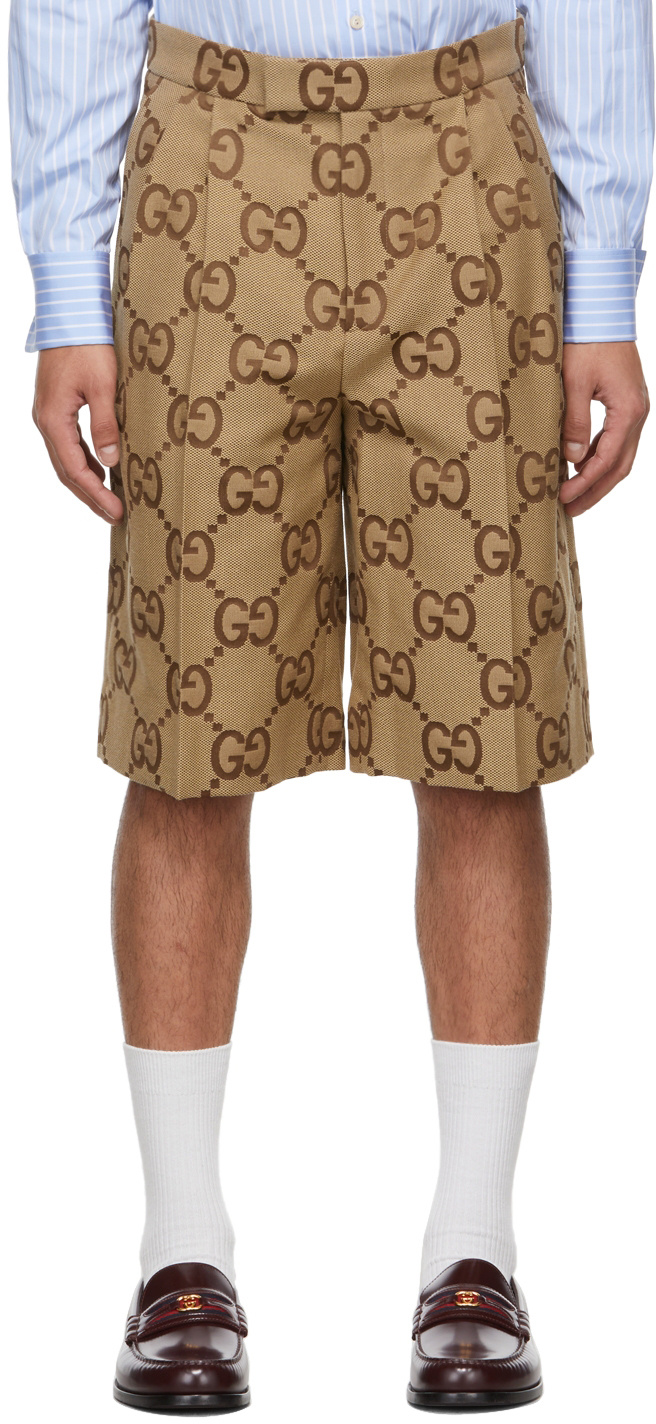Gucci Beige \u0026 Brown Jumbo GG Shorts Gucci