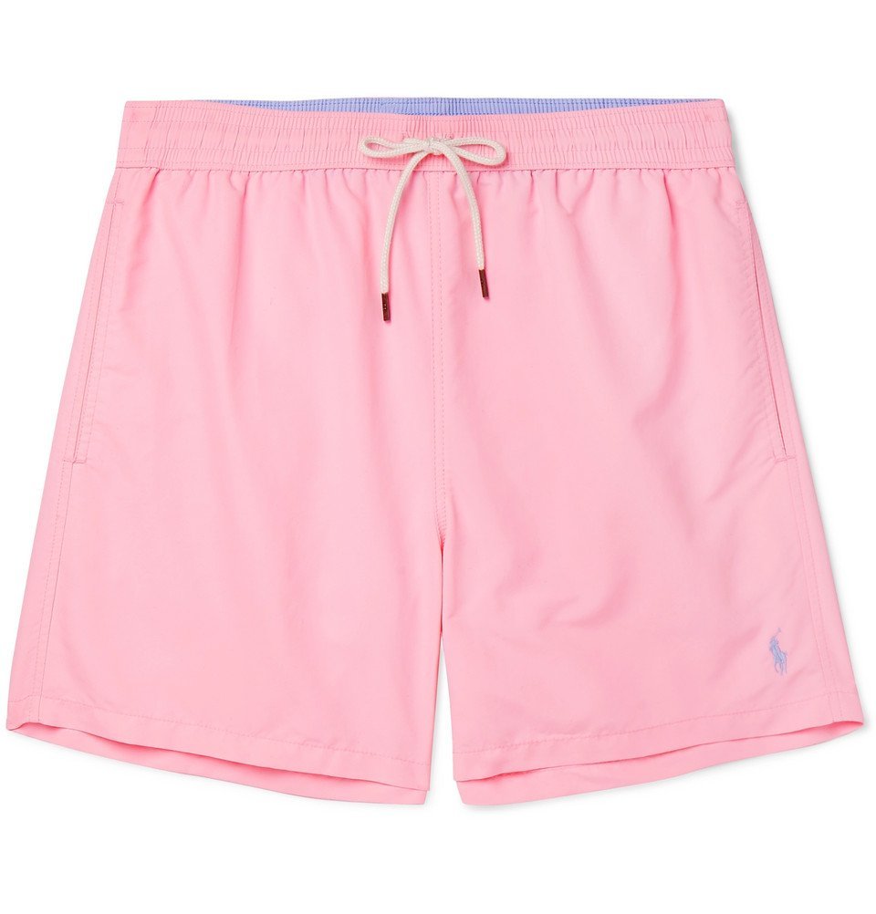 mens pink ralph lauren swim shorts