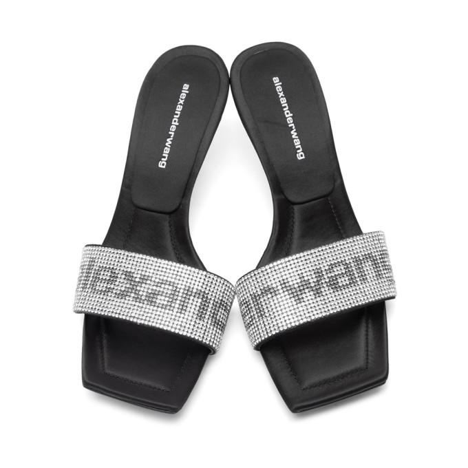 alexander wang black jessie crystal sandals