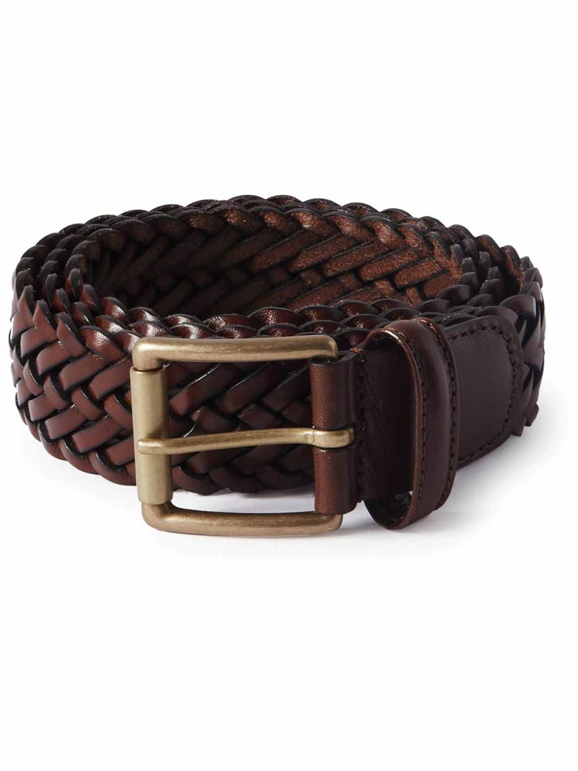 Anderson's - Woven Leather Belt - Brown Anderson's