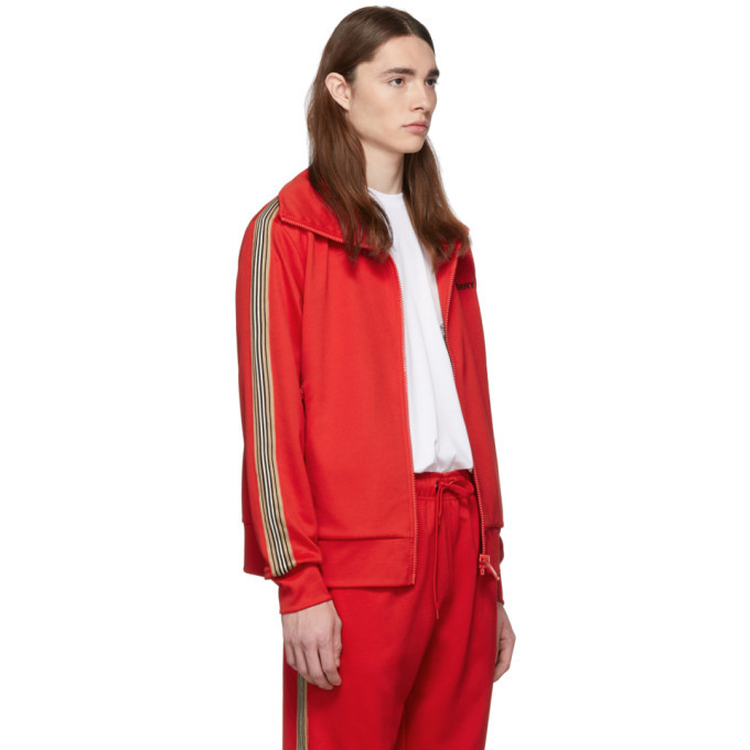 Burberry Red Icon Stripe Silas Track Jacket Burberry