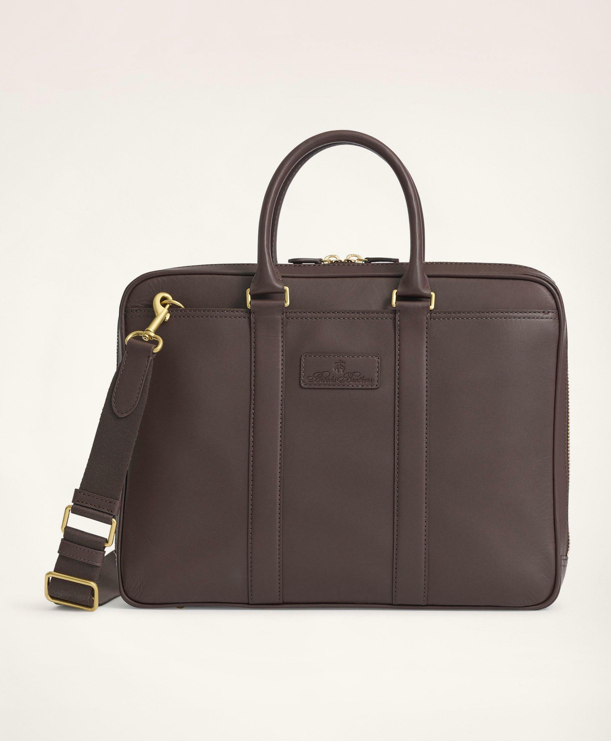 Photo: Brooks Brothers Men's Leather Briefcase | Brown