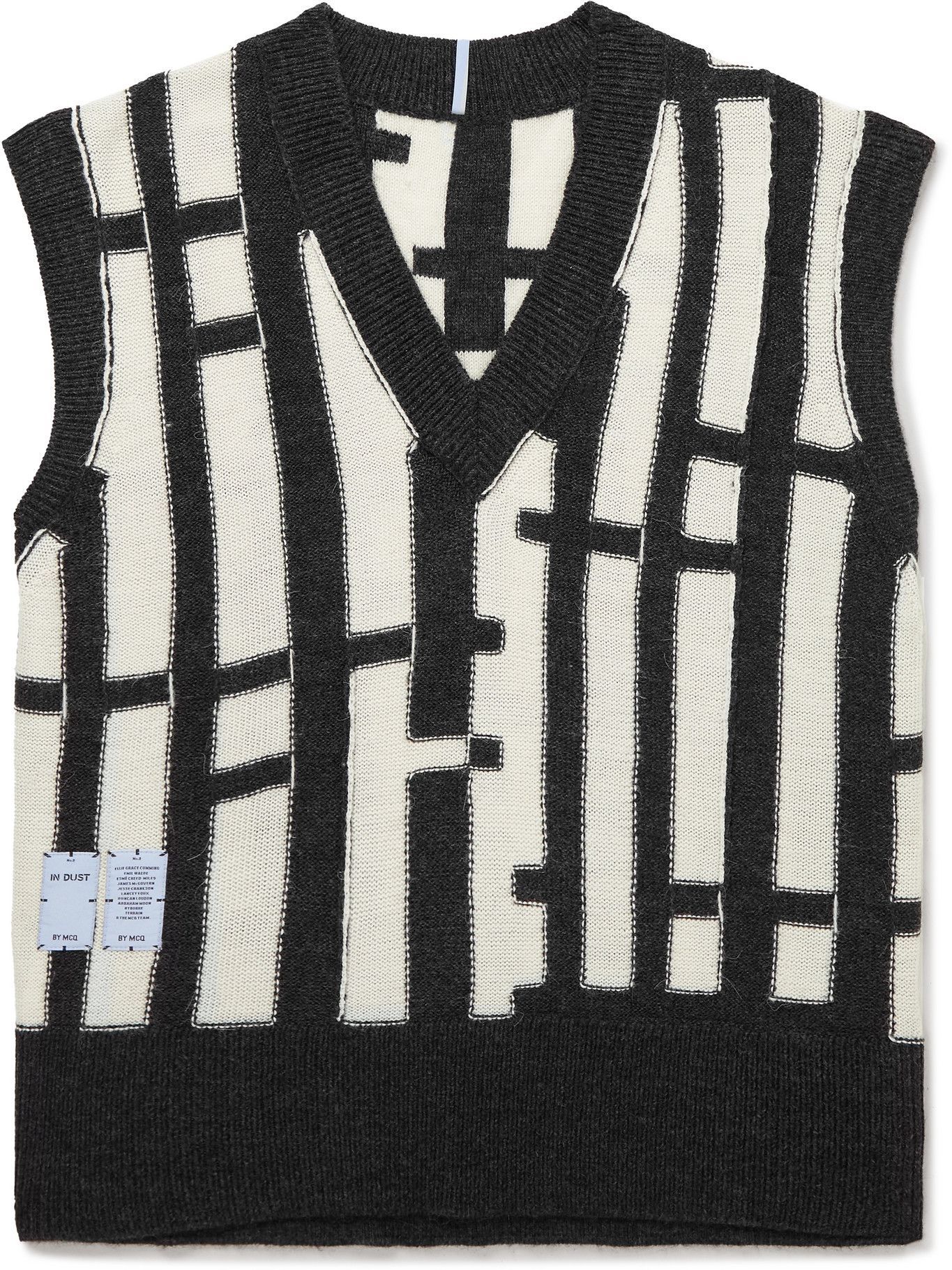 black knitted sweater vest