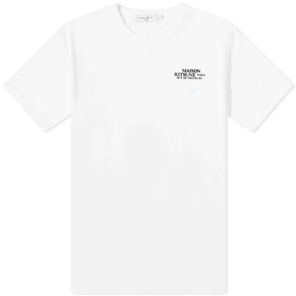 Maison Kitsuné Men's Rue De Richelieu Classic T-Shirt in White Maison ...