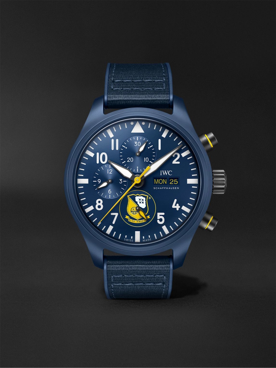 Photo: IWC Schaffhausen - Pilot's Blue Angels II Limited Edition Automatic Chronograph 44.5mm Ceramic and Textile Watch, Ref. No. IW389109