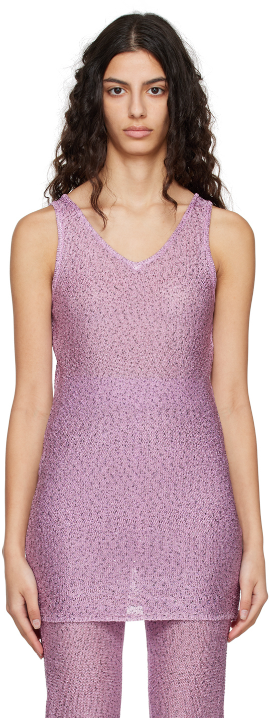 REMAIN Birger Christensen Purple Sequin Tank Top REMAIN Birger Christensen