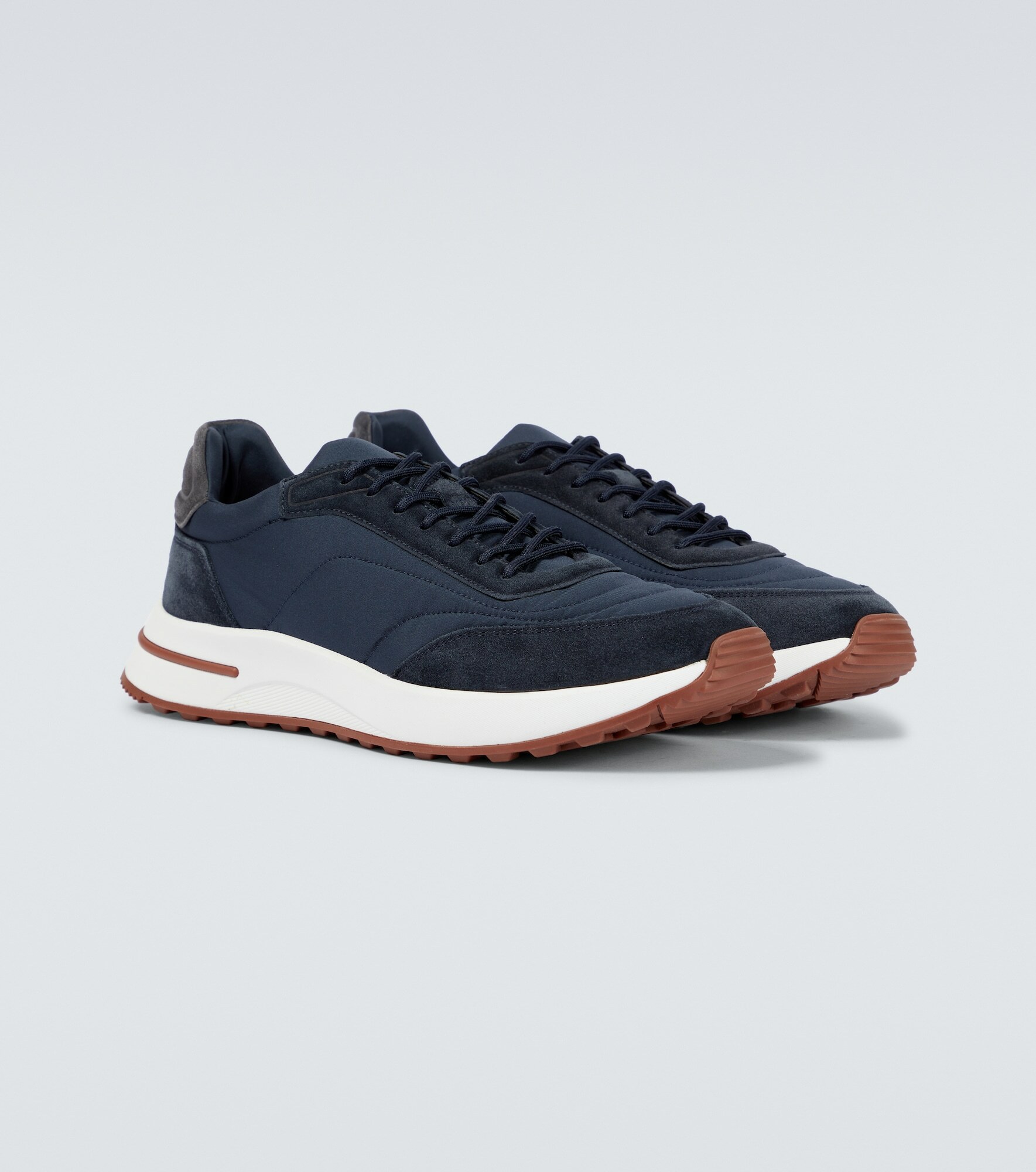Weekend Walk Loro Piana - Weekend Walk suede-trimmed sneakers Loro Piana