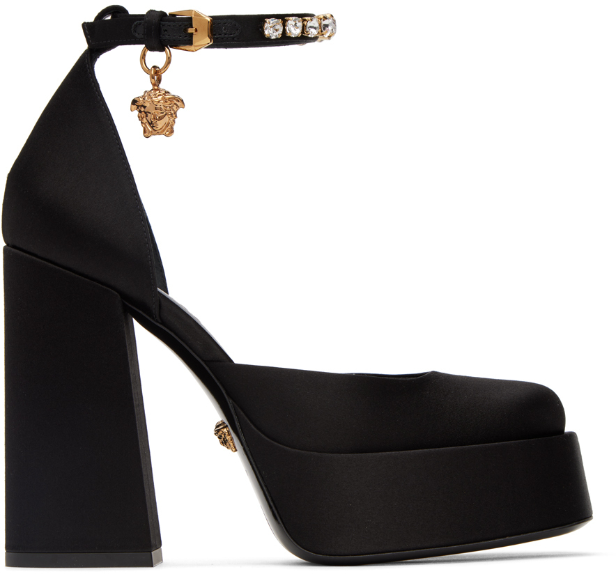 Versace Black Medusa Aevitas Platform Heels Versace