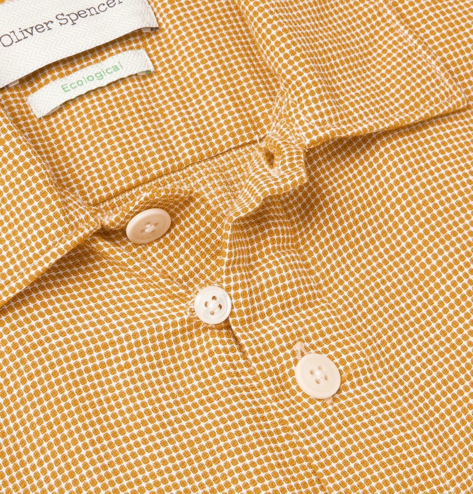 Oliver Spencer - Checked Cotton and Linen-Blend Shirt - Yellow