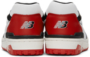 New Balance White & Red BB550 Sneakers