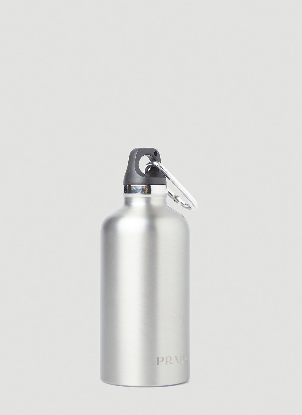 Brushed Water Bottle in Silver Prada