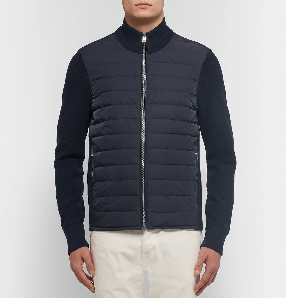 TOM FORD - Ribbed Wool and Quilted Shell Down Jacket - Midnight blue TOM  FORD