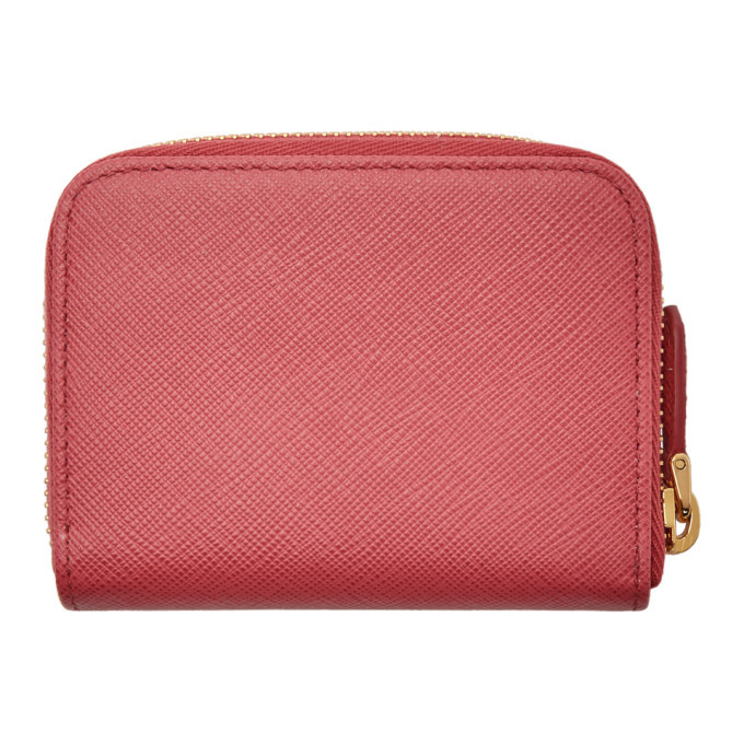 Prada Pink Mini Zip Around Wallet Prada