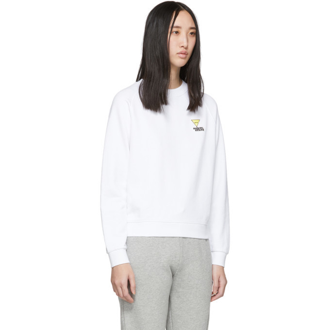 Maison Kitsune White Smiley Fox Sweatshirt Maison Kitsune