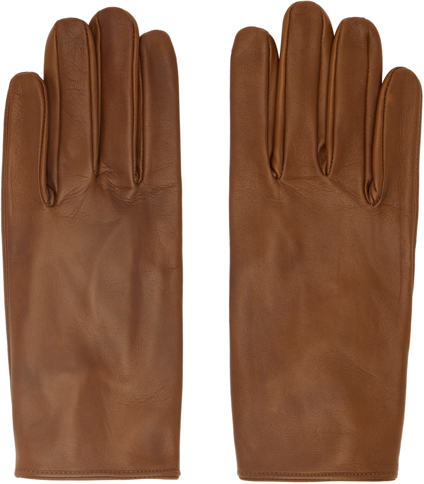 Ernest W. Baker Brown Leather Gloves Ernest W. Baker