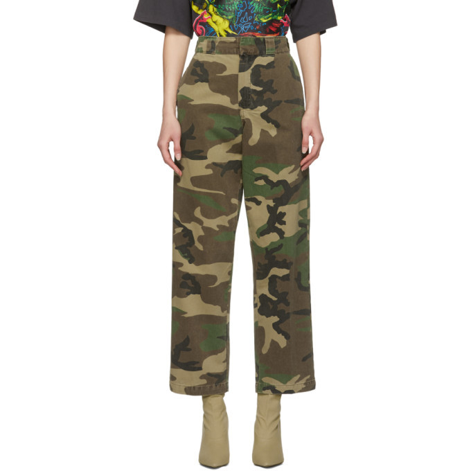 R13 Khaki Camouflage Slouch Trousers R13