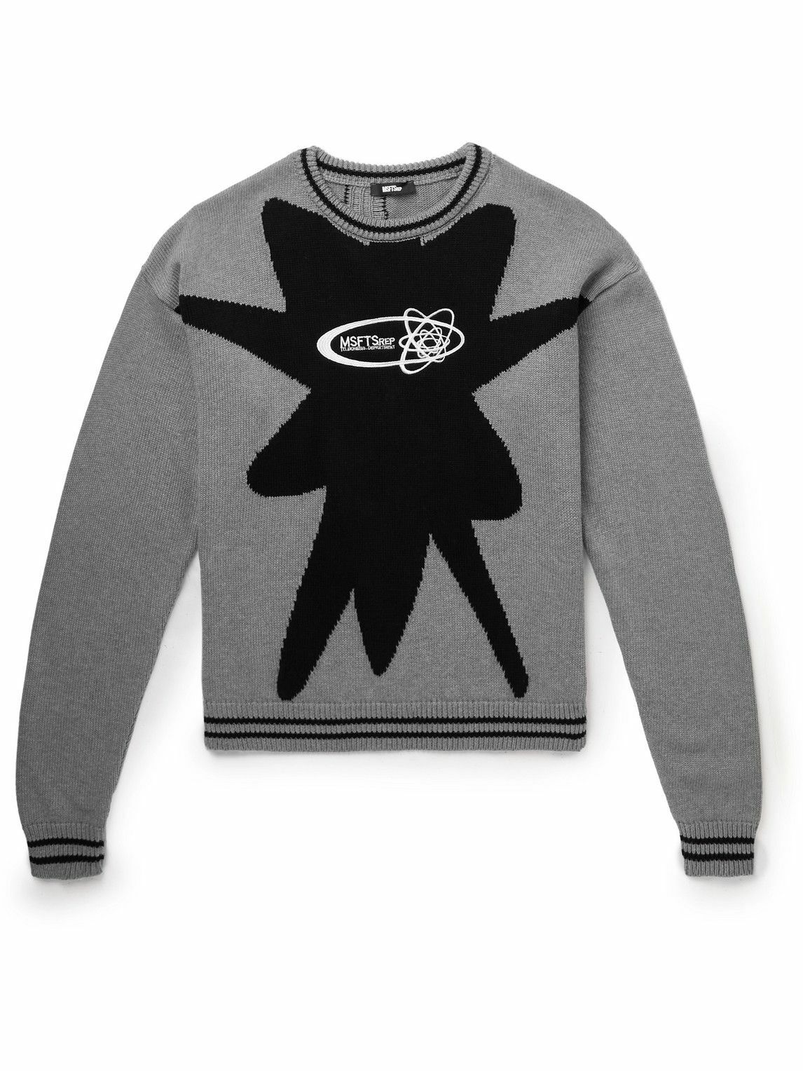 Intarsia logo cotton terry sweatshirt Clearance