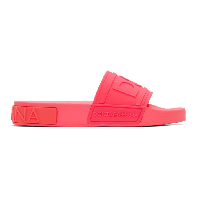 Dolce and Gabbana Pink Tonal Logo Sandals Dolce & Gabbana