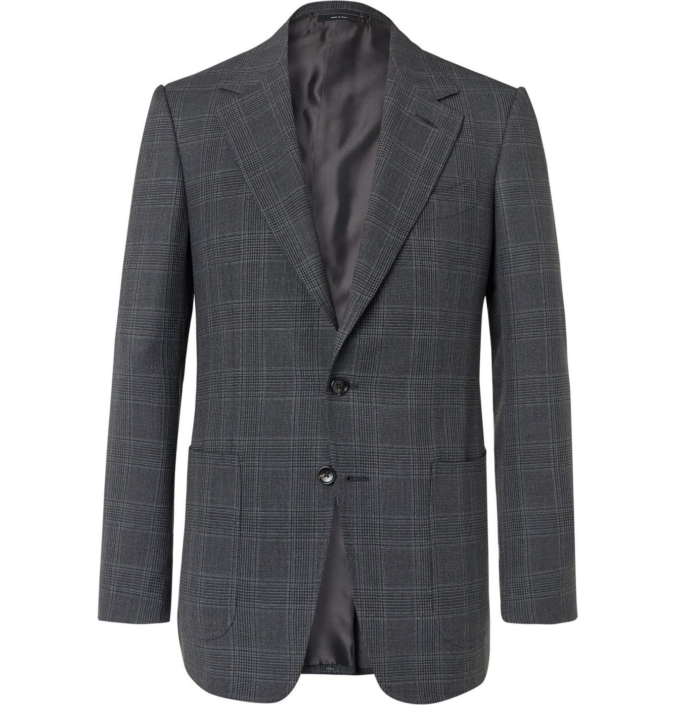 TOM FORD - Shelton Slim-Fit Prince of Wales Checked Wool and Silk-Blend ...