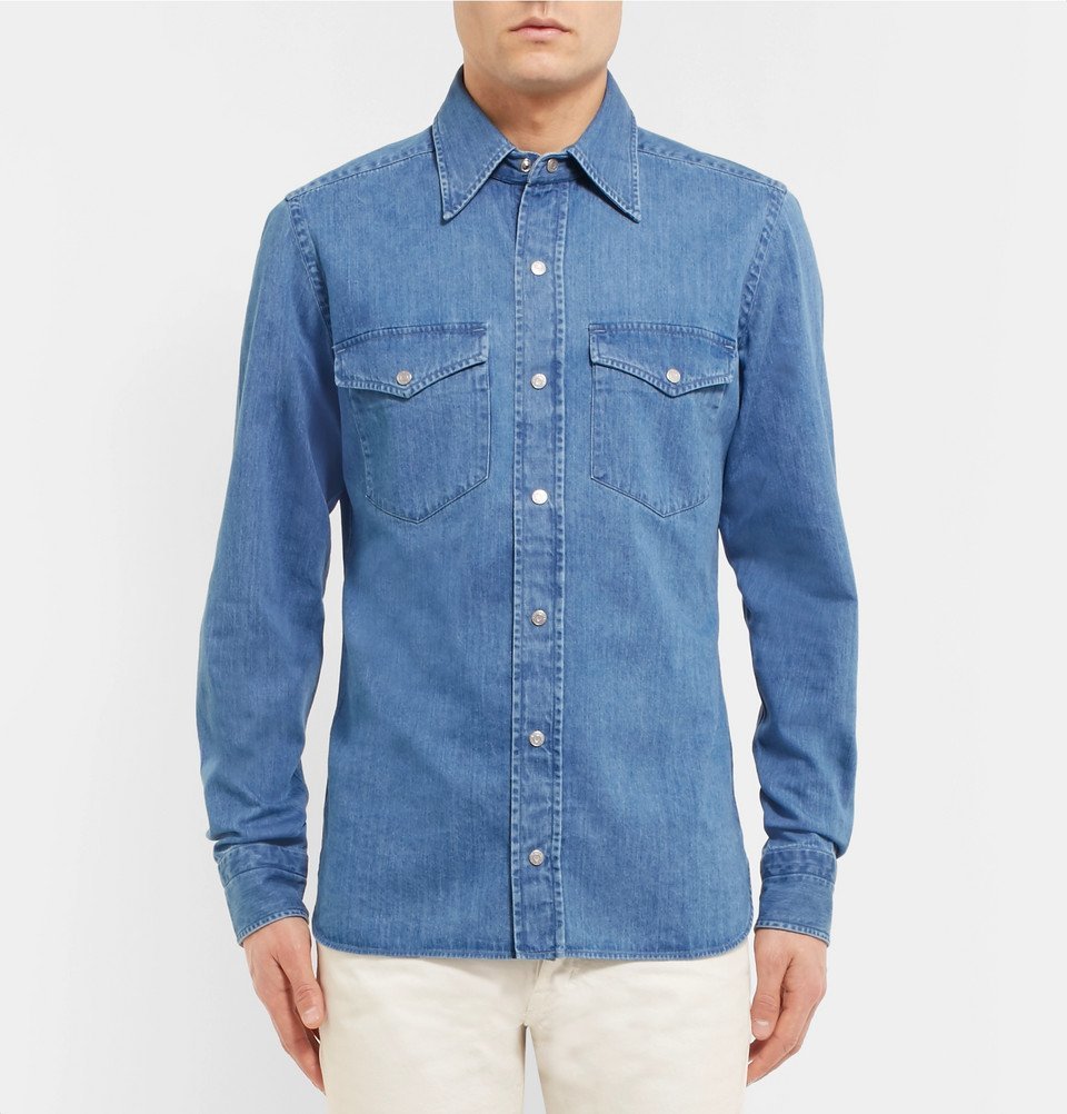 TOM FORD - Slim-Fit Denim Shirt - Men - Blue TOM FORD