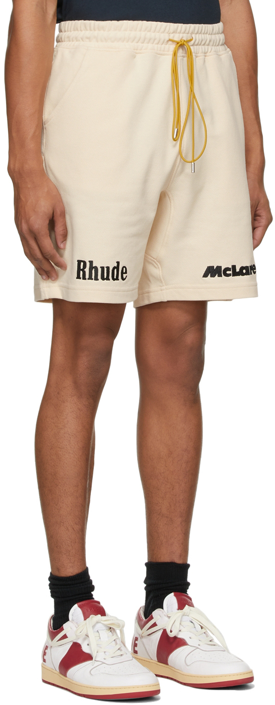 Rhude Beige McLaren Edition Piqué Rhacer Shorts Rhude