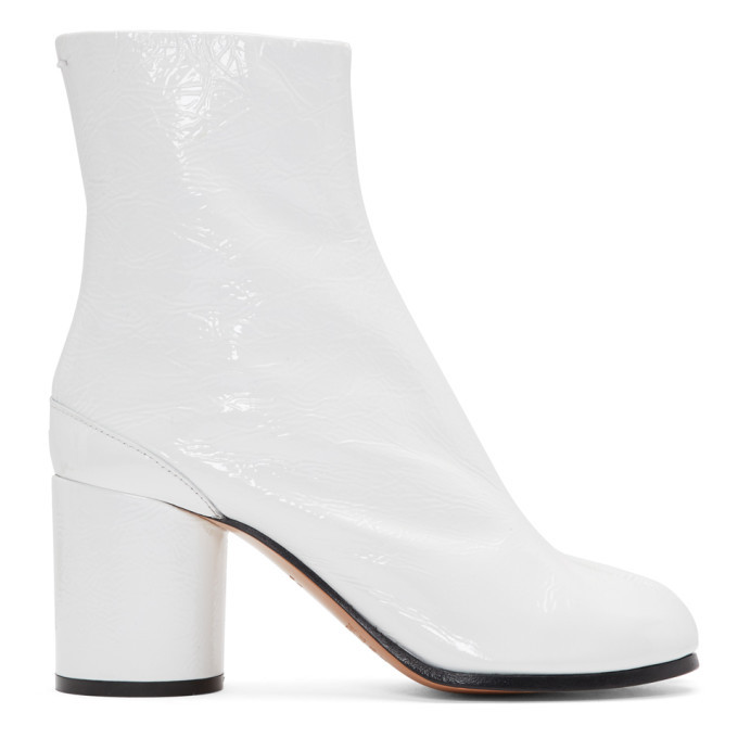 patent leather tabi boots