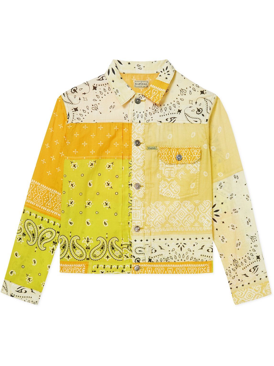 KAPITAL Patchwork BandanaPrint Cotton Jacket Yellow KAPITAL