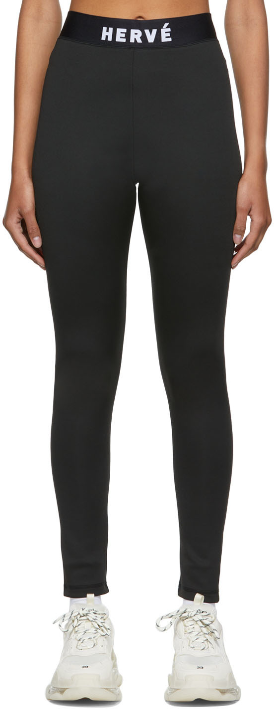 Herve Leger Black Logo Leggings Herve Leger