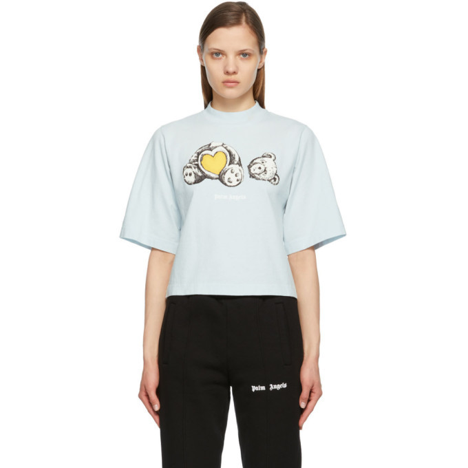 Palm Angels Blue Bear In Love Cropped T 