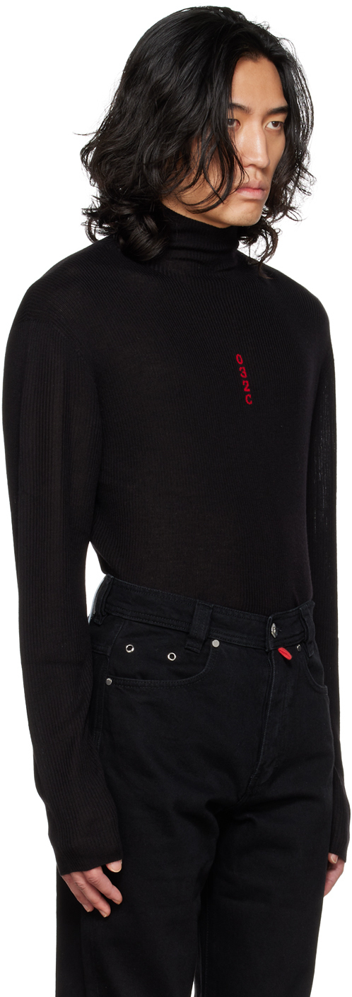 032c Black Seamless Sweater